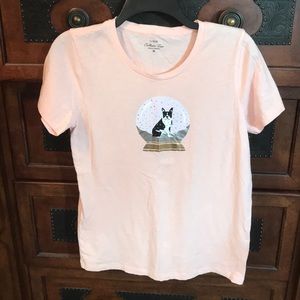 Cute J Crew pink Boston Terrier t shirt
